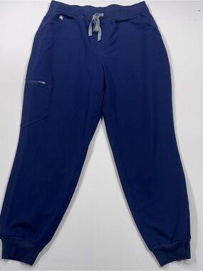 FIGS Scrubs, Zamora Jogger Scrub Pants, Navy Blue, Tapered Ankle Cuffs, Sz. L/P